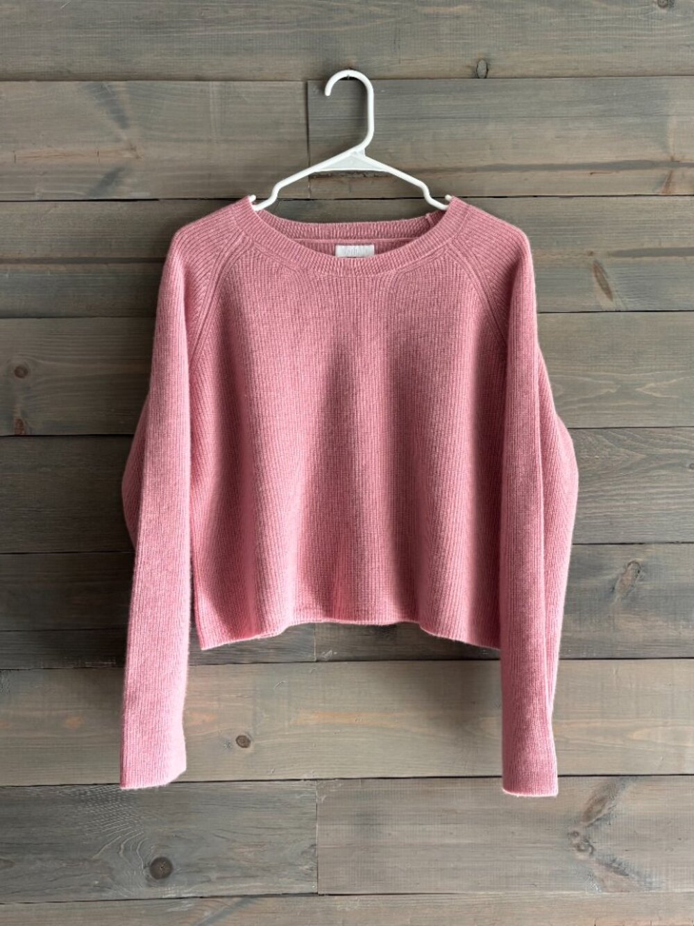 SABLYN | Pink Ribbed Cashmere Cropped Sweater Sz S